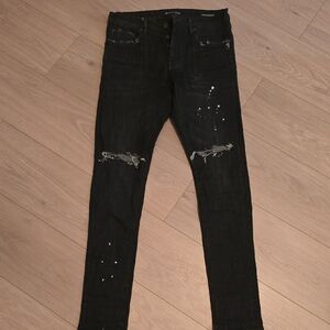 Men's Distressed Black Skinny Jeans